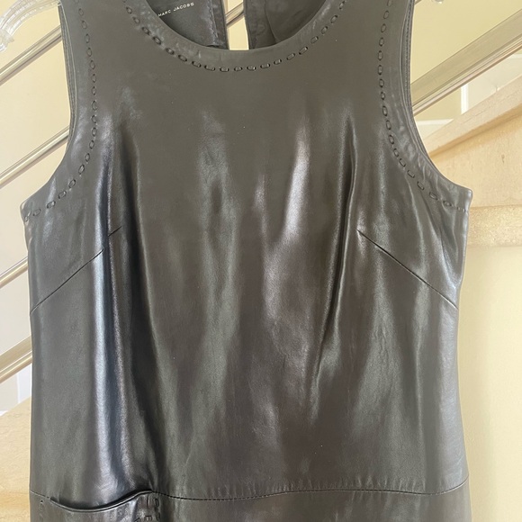 VINTAGE MARC JACOBS BLACK LEATHER DRESS - Picture 11 of 16